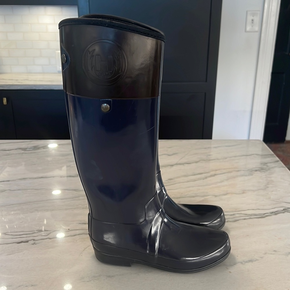 Hunter Rainboots / Riding Boots / Navy and Brown